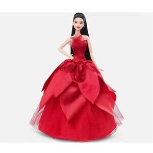 Mattel Signature 2022 Holiday Barbie Doll Asian Black Hair Ships Fast